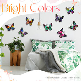 Jetec colorful iron butterfly wall art enhances patios and balconies