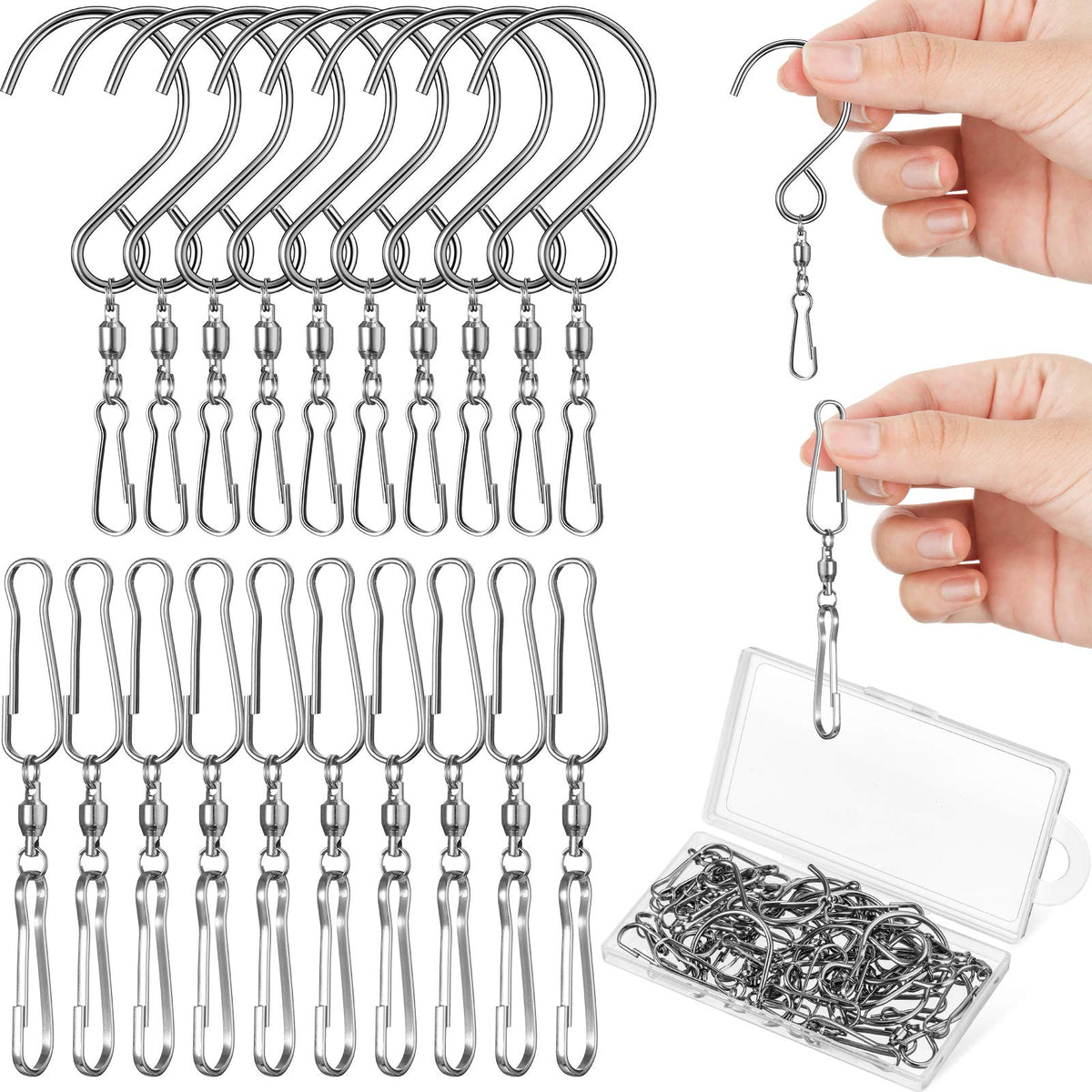 Jetec dual spiral hook S-shaped design secures decor securely