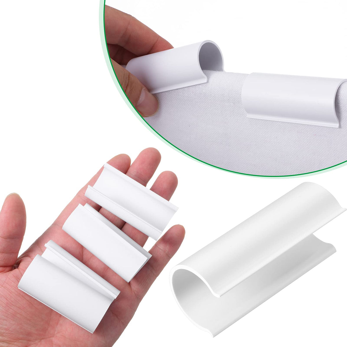 Jetec easy-to-assemble PVC clip shown in hand for quick rearrangement