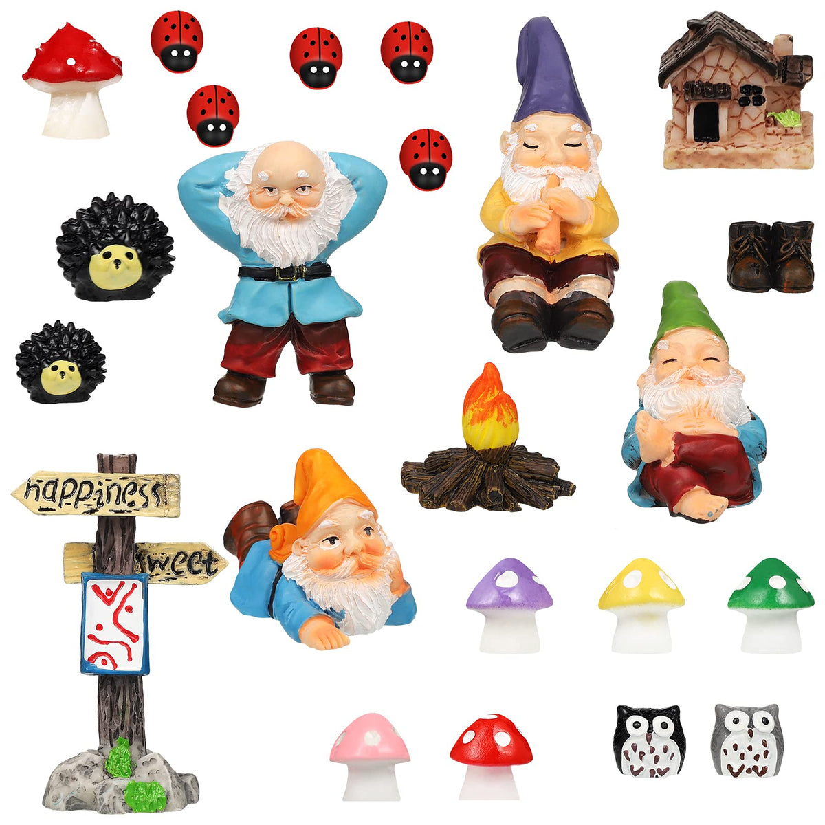 Jetec gnomes crawling gnome resin statue adds playful path detail.