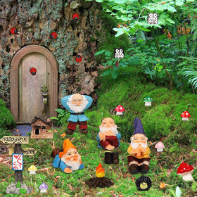 Jetec gnomes fire statue resin accent for bold yard focal point.