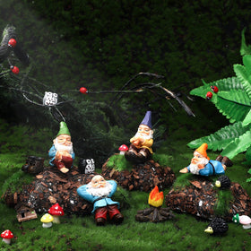 Jetec gnomes reclining gnome resin statue for charming garden accents.