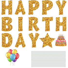 Jetec Gold happy birthday signs create elegant outdoor decor.