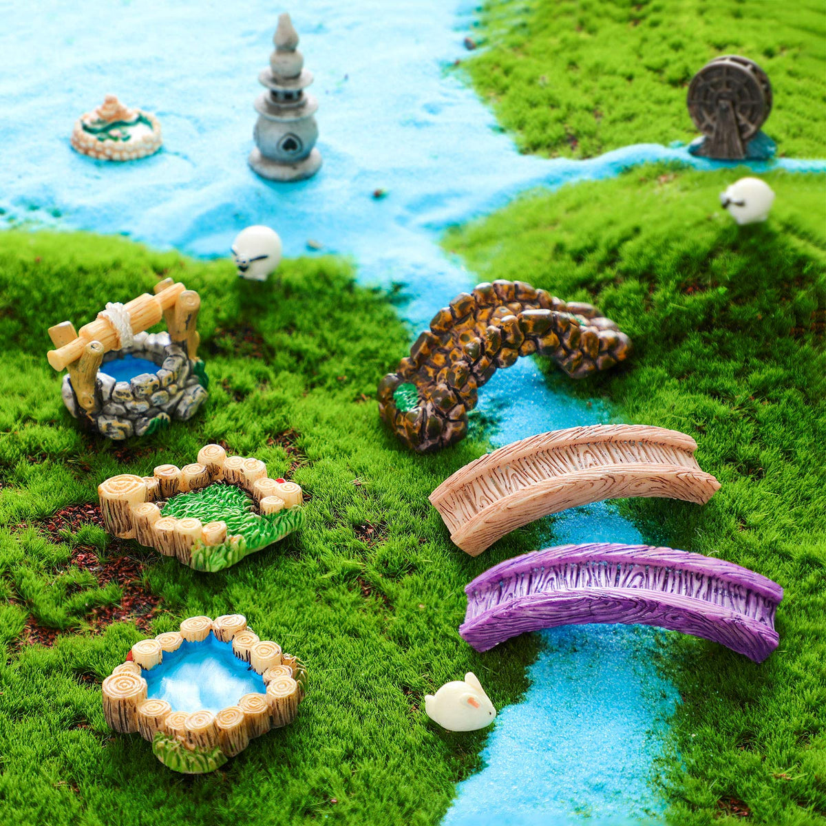 Jetec mini fairy garden water well creates whimsical focal point