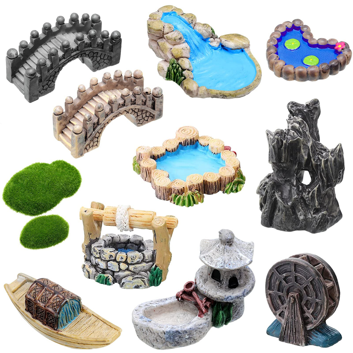 Jetec mini pond adds a tranquil water feature to your fairy garden.
