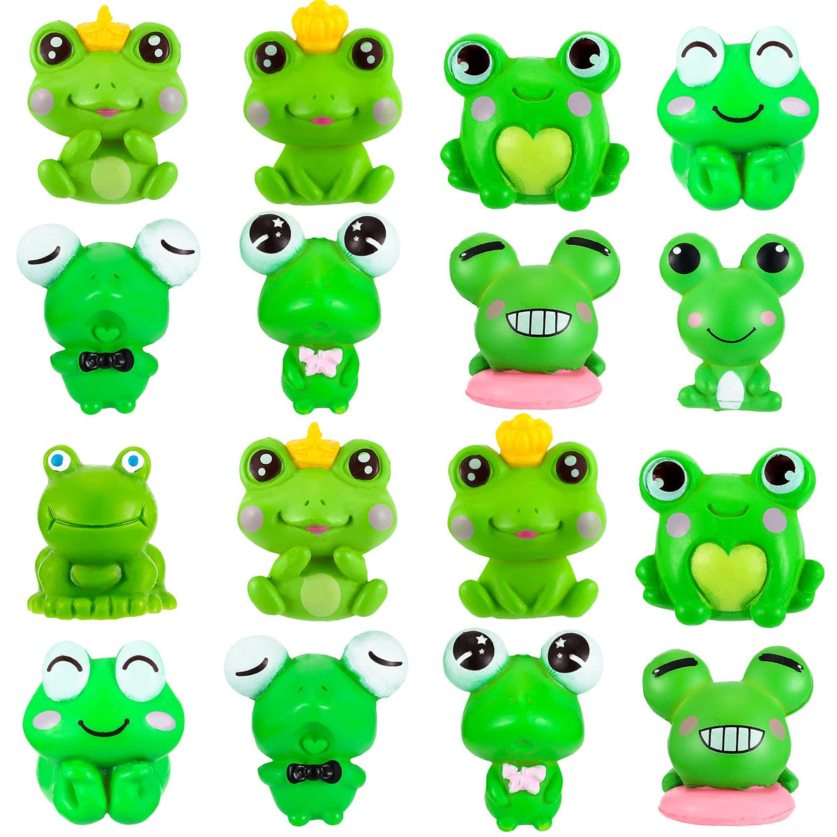 Jetec mini resin frog figurines pack for garden decor and DIY crafts.