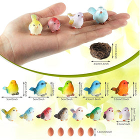 Jetec miniature bird figurines enhance dollhouse and micro landscape displays