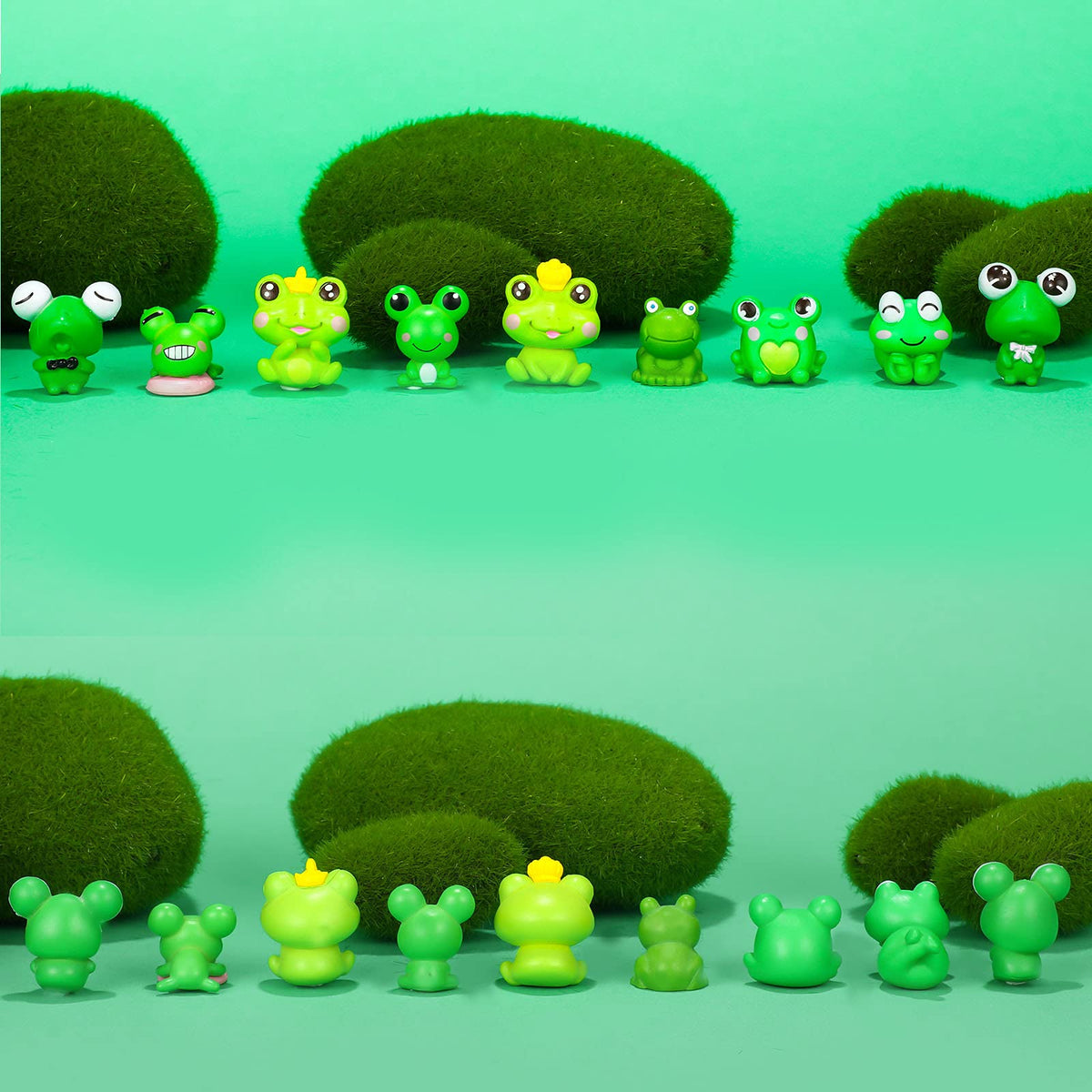Jetec resin frog garden decor collection with vivid colors.