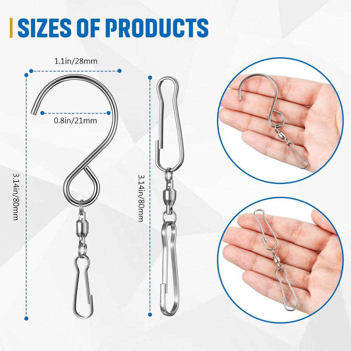 Jetec stainless steel hanger clip (304) for durable, rust-resistant hanging