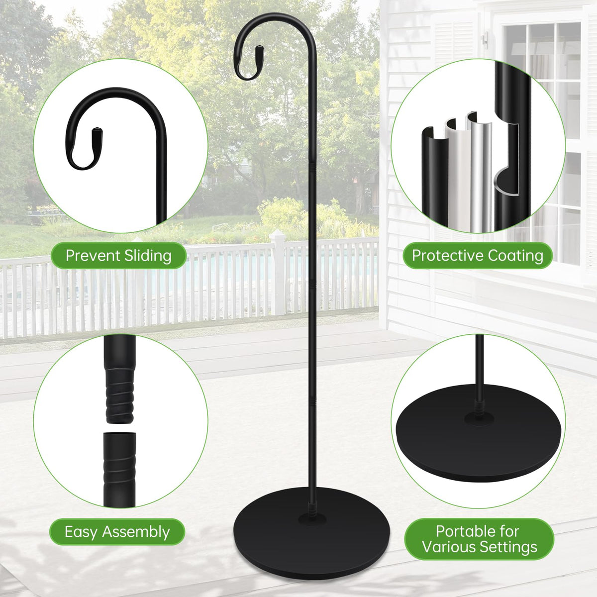 JETTIFY adjustable-height shepherds hook with removable pole