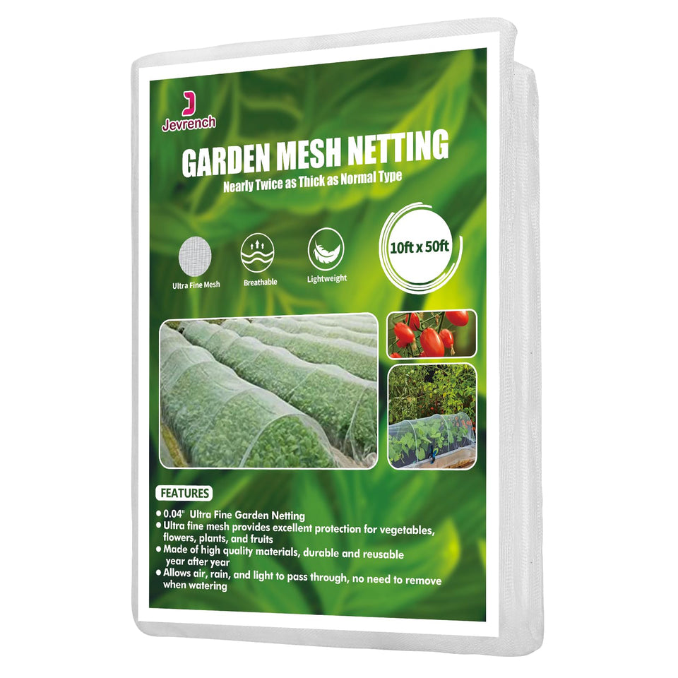 Jevrench garden netting 10x50ft shields vegetables from pests while letting sunlight through