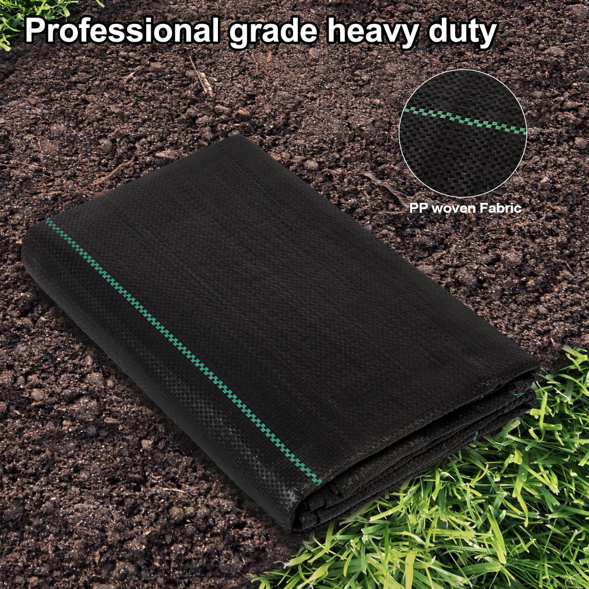 Jevrench landscape fabric 3-3ft-x-15ft blocks weeds while allowing water and air.