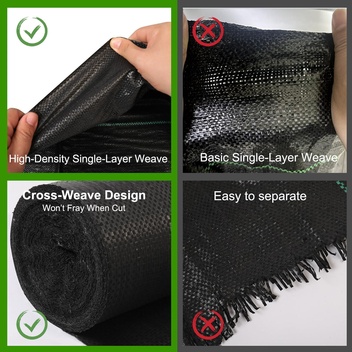 Jevrench permeable weed-control fabric supports soil health with airflow and drainage.