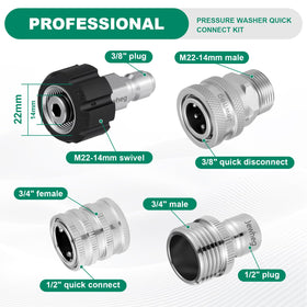 M22-14 swivel quick-connect assembly for smooth rotations and leak-free setup