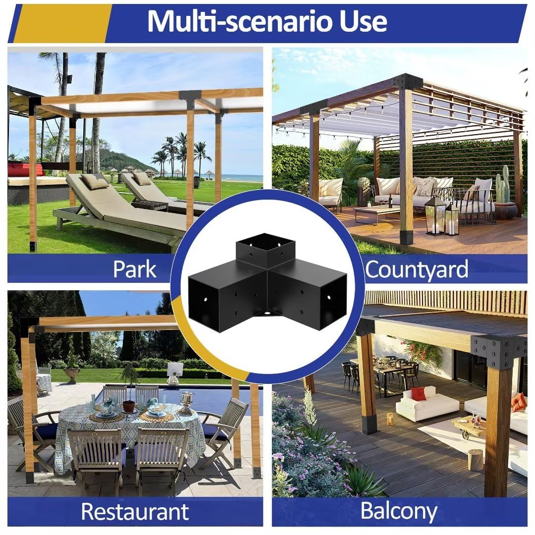JEXALINE pergola kit fits terraces, lawns, balconies, and gardens.