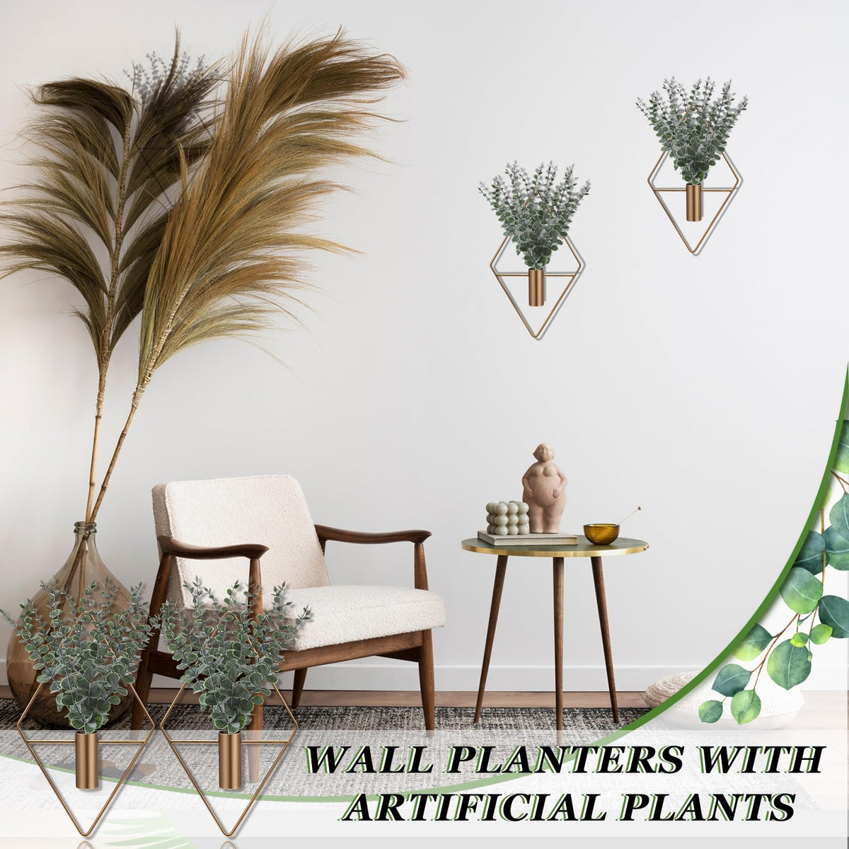 Jexine faux eucalyptus plants install instantly for maintenance-free decor.