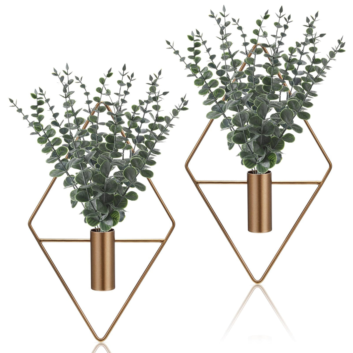 Jexine hanging planter with eucalyptus adds color to your wall display.