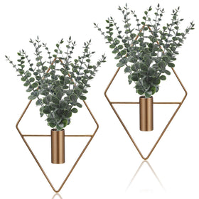 Jexine hanging planter with eucalyptus adds color to your wall display.