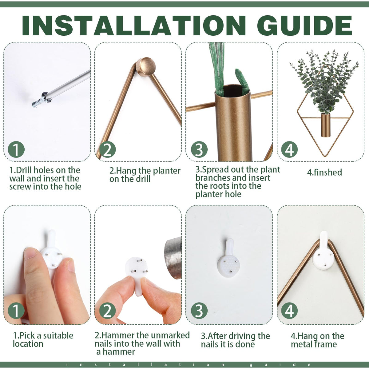 Jexine wall planter center-tube holds artificial greenery securely.