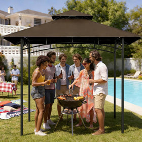 Jexlundo double-tier vented canopy for 5x8 gazebo to improve airflow during cookouts.