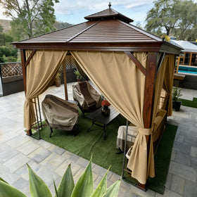 Jexlundo Gazebo Curtains privacy upgrade with breezy openness