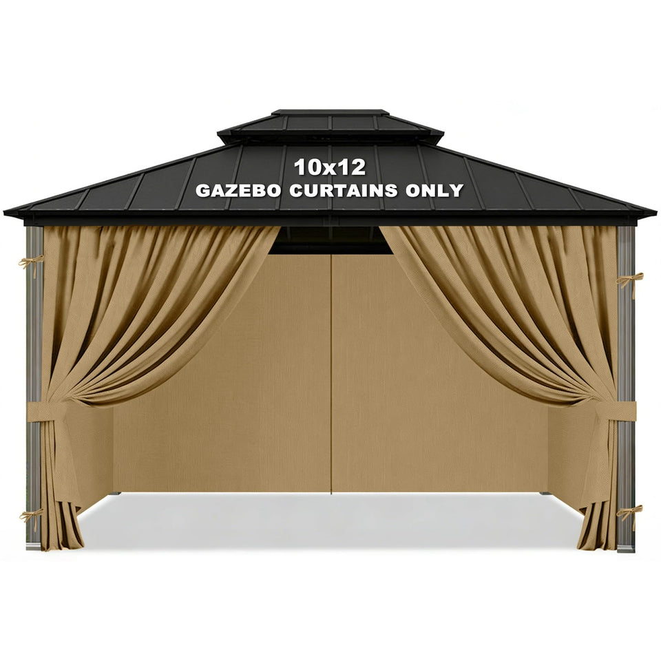 Jexlundo Gazebo Curtains privacy panel blocks view while adding shade