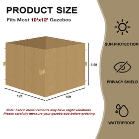 Jexlundo Gazebo Curtains waterproof fabric withstands light rain