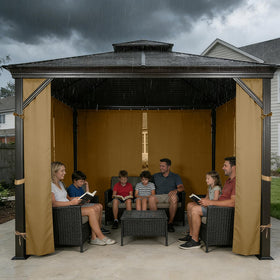 Jexlundo Gazebo Curtains weather-ready design for sun and wind