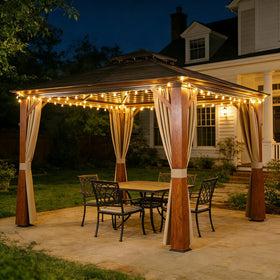 Jexlundo Gazebo Curtains zippered sidewall creates flexible enclosure for 10x12