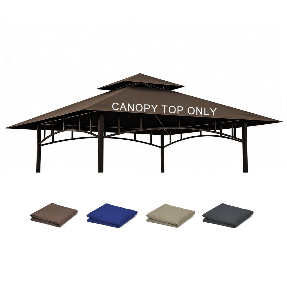 Jexlundo grill gazebo replacement roof in brown with durable rain-repellent fabric for outdoor grilling.