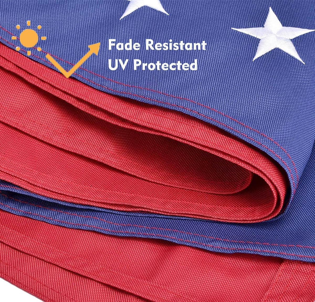 Jexusev American flag 3x5ft brass-grommets provide secure mounting on poles.