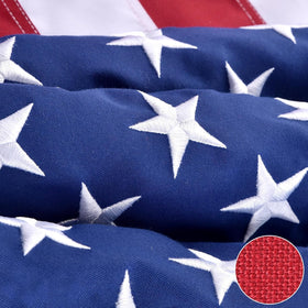Jexusev American flag 3x5ft embroidery-stars for durable, vivid display in all weather.