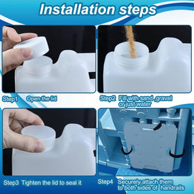 Jeyeou fill-port ladder weight allows easy filling with sand, water, or gravel.