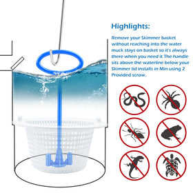 Jeyeou skimmer basket handle assembled and ready for immediate use.