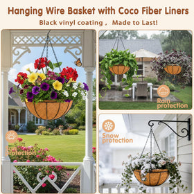 JFFLYIT natural coconut fiber liners promote airflow and moisture balance for plants.