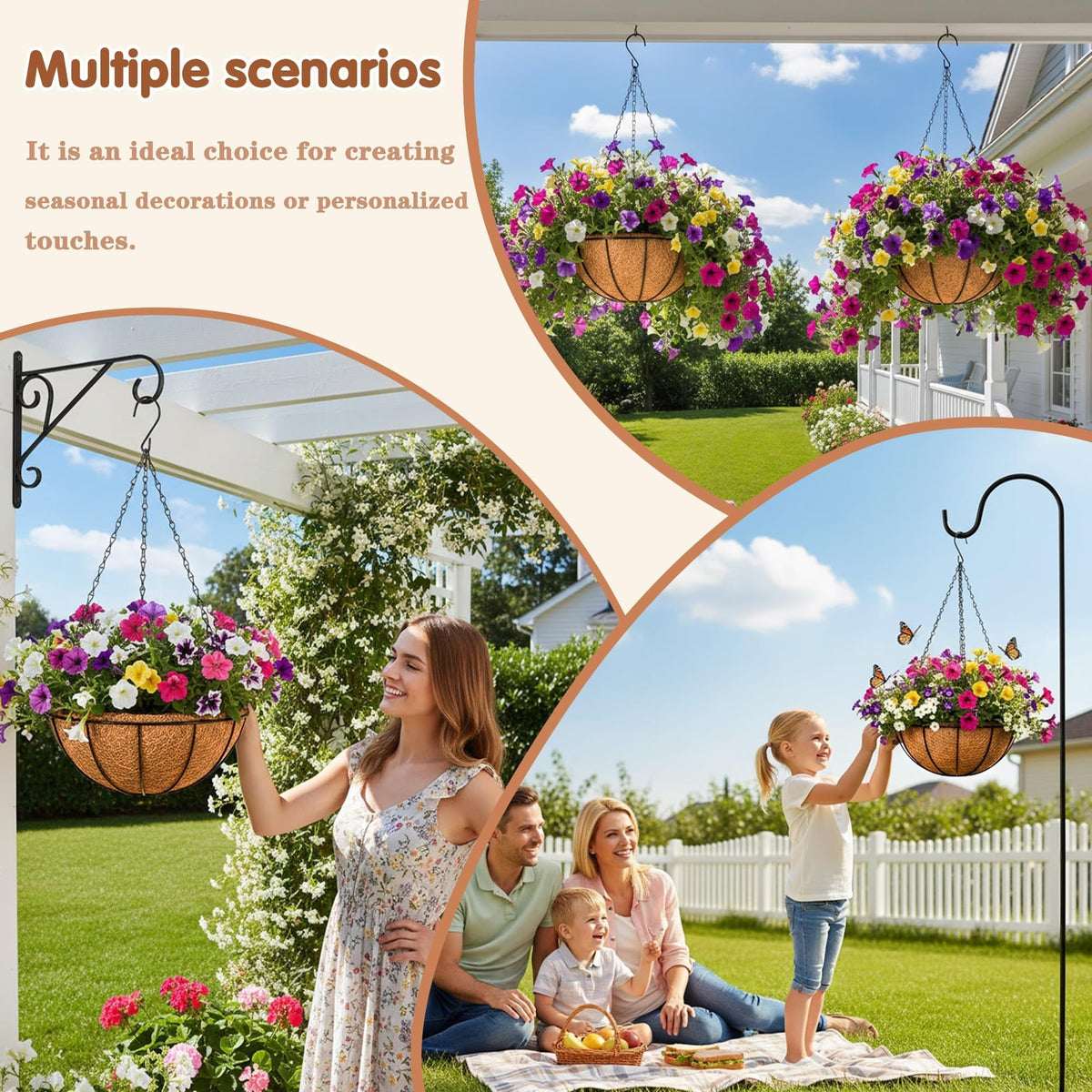 JFFLYIT rustic-style wire basket blends charm with practical planters.