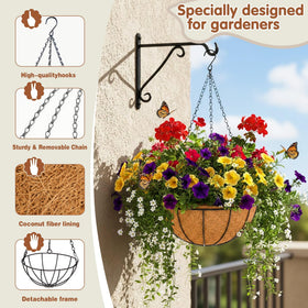JFFLYIT coconut liner with water-retaining layer helps plants in sun and wind.