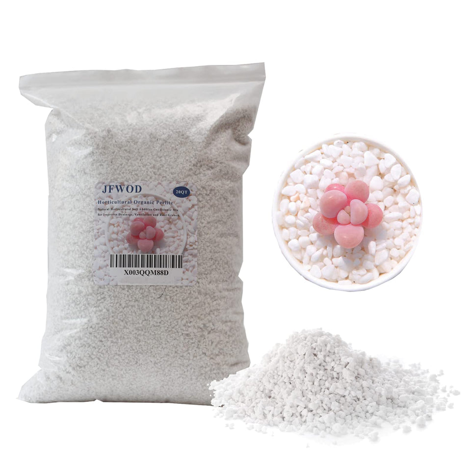JFWOD Organic Perlite 20qt improves drainage and aeration for healthy roots.