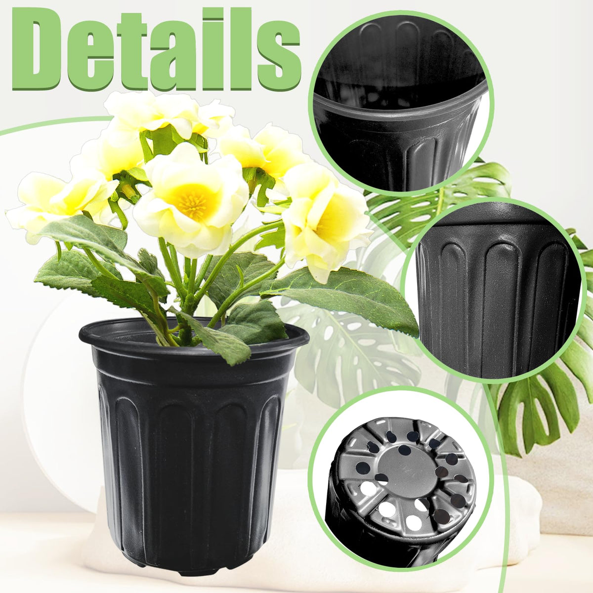 Jgalnim black 1gal seedling pot for indoor or outdoor use.