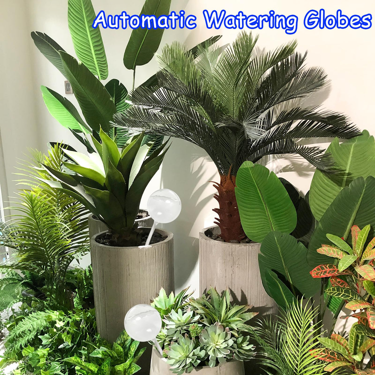 Jgalnim 25 cm globes prevent underwatering during travel.
