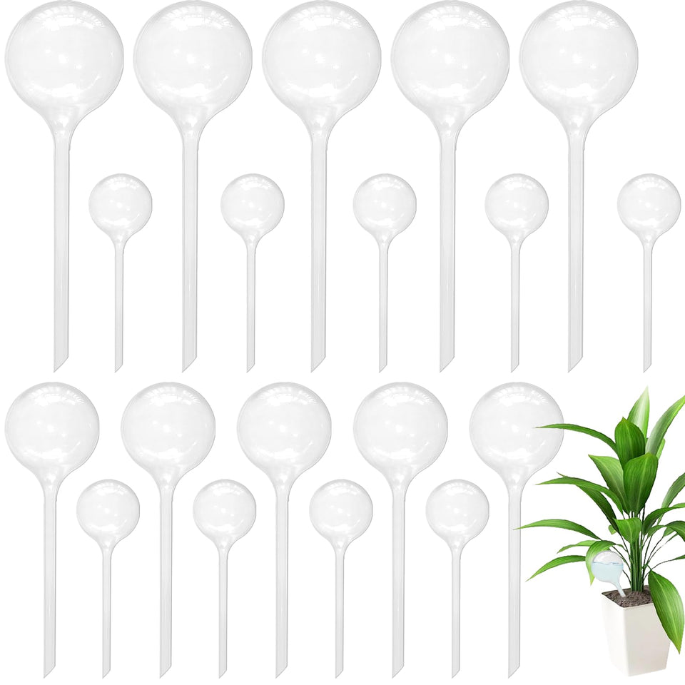 Jgalnim large watering globe in soil providing steady moisture for a potted plant