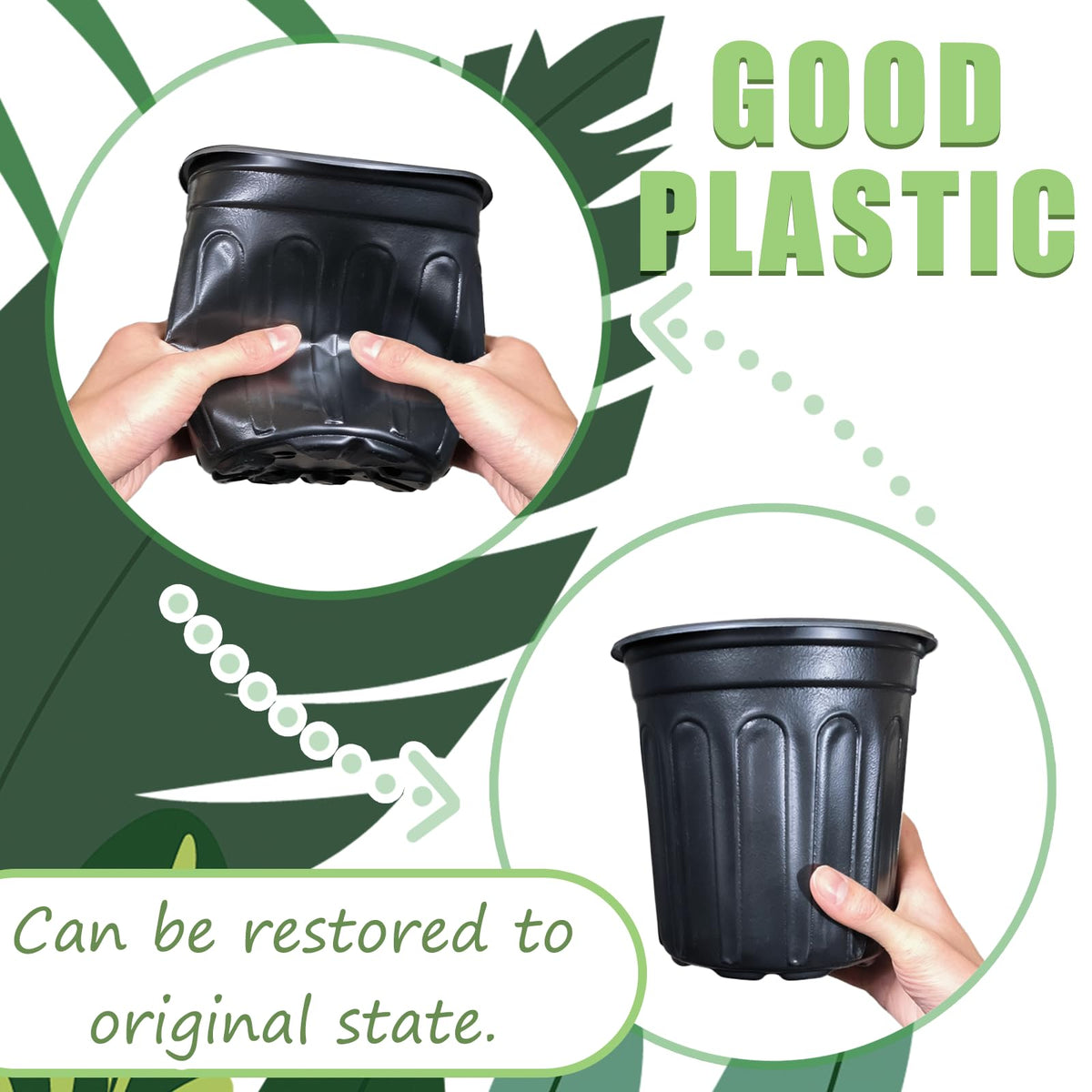 Jgalnim plastic plant pot showing drainage holes for healthy roots.