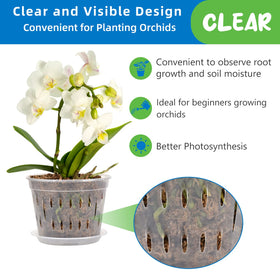 JGB orchid pot with included saucers to catch drainage