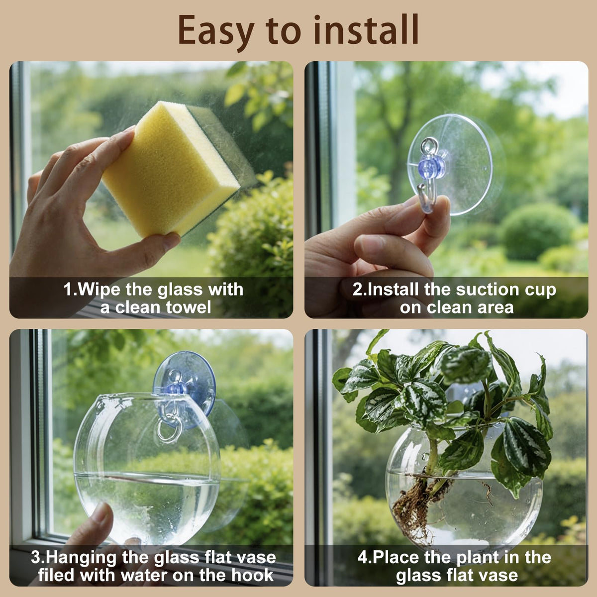 JGKYLDZ oblate glass terrarium clearly reveals root growth for hydroponic propagation.