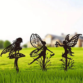 JGZTJXNK fairy garden stake 3pc adds whimsical charm to your yard.