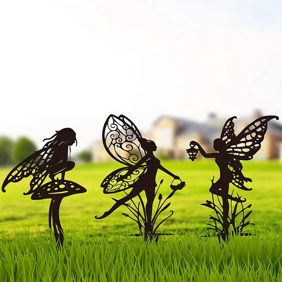 JGZTJXNK fairy garden stake 3pc adds whimsical charm to your yard.