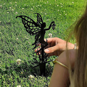 JGZTJXNK metal garden statue stake creates a magical focal point.