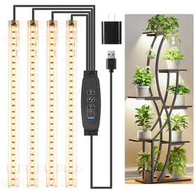 JhauvMw 8.6-inch LED grow light strip full spectrum on seedlings promotes vigorous growth