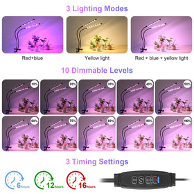 JhauvMw full-spectrum LEDs support flowering, vegetative growth, and photosynthesis.