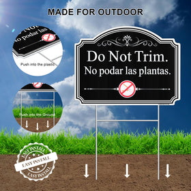 JIAMING bilingual garden sign—dual language visibility enhances communication outdoors.